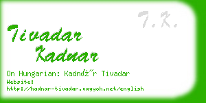 tivadar kadnar business card